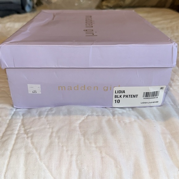 NIB MADDEN GIRL BLACK PATENT LEATHER STILETTO HEELS SZ 10 - Picture 5 of 9